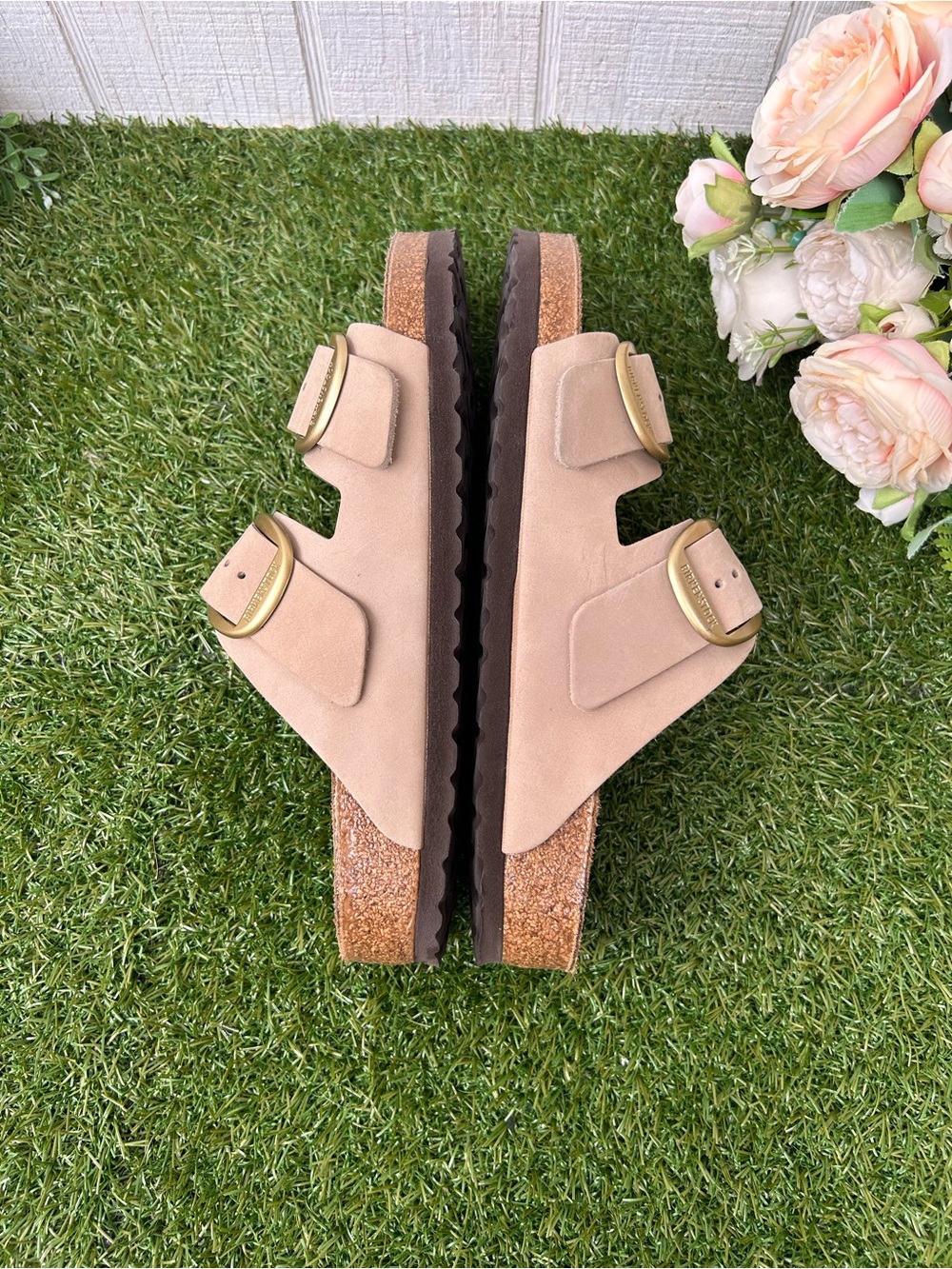 BIRKENSTOCK Arizona big buckle Sandcastle Nubuck 40 US 9-9.5 gently used - Picture 13 of 16
